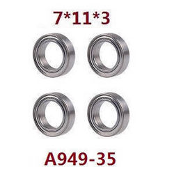 Wltoys 124007 bearings 7*11*3 4pcs A949-35 - Click Image to Close