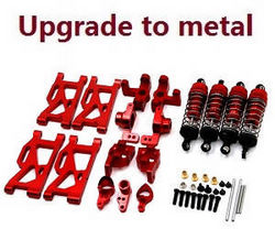 Wltoys 124007 6-In-one upgrade to metal parts kit (Red)