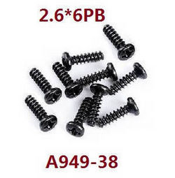 Wltoys 124007 screws set 2.6*6 pb A949-38 - Click Image to Close