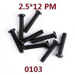 Wltoys 124007 screws set 2.5*12pm 0103 - Click Image to Close