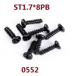 Wltoys 124007 screws set 1.7*8pb 0552 - Click Image to Close