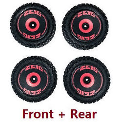 Wltoys 124007 front and rear tires Red