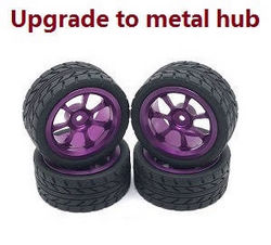 Wltoys 124007 upgrade to metal hub tires (Purple)