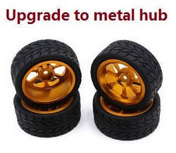 Wltoys 124007 upgrade to metal hub tires (Gold) - Click Image to Close