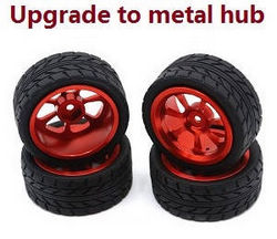 Wltoys 124007 upgrade to metal hub tires (Red) - Click Image to Close