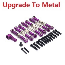 Wltoys 144011 XKS WL Tech XK upgrade to metal connect rod bar set + SERVO arm Purple