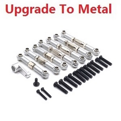 Wltoys 144011 XKS WL Tech XK upgrade to metal connect rod bar set + SERVO arm Silver