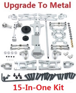 Wltoys 144011 XKS WL Tech XK upgrade to metal accessories group 15-In-One kit Silver
