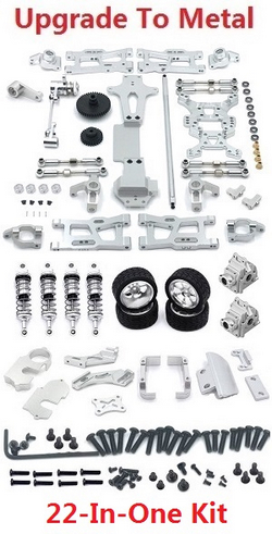 Wltoys 144011 XKS WL Tech XK upgrade to metal accessories group 22-In-One kit Silver