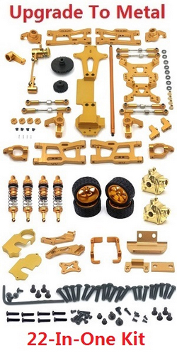 Wltoys 144011 XKS WL Tech XK upgrade to metal accessories group 22-In-One kit Gold