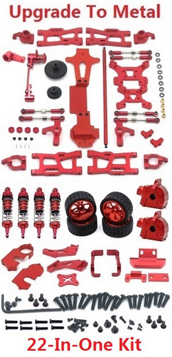 Wltoys 144011 XKS WL Tech XK upgrade to metal accessories group 22-In-One kit Red