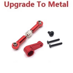 Wltoys 144011 XKS WL Tech XK upgrade to metal SERVO arm and connect rod Red
