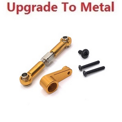 Wltoys 144011 XKS WL Tech XK upgrade to metal SERVO arm and connect rod Gold