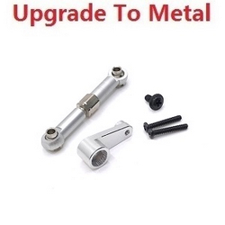 Wltoys 144011 XKS WL Tech XK upgrade to metal SERVO arm and connect rod Silver