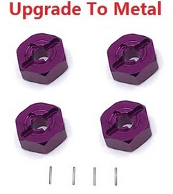 Wltoys 144011 XKS WL Tech XK upgrade to metal hexagon wheel seat with metal bar Purple