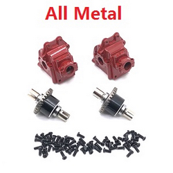 Wltoys 144011 XKS WL Tech XK upgrade to metal wave box and differential mechanism set Red