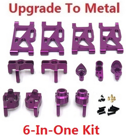 Wltoys 144011 XKS WL Tech XK upgrade to metal accessories group 6-In-One kit Purple