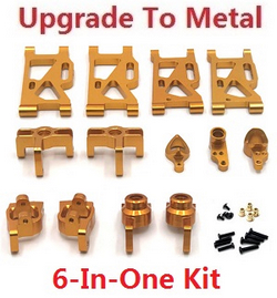 Wltoys 144011 XKS WL Tech XK upgrade to metal accessories group 6-In-One kit Gold