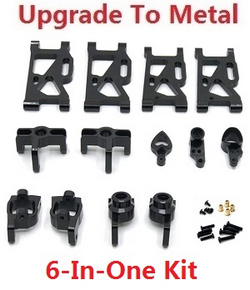 Wltoys 144011 XKS WL Tech XK upgrade to metal accessories group 6-In-One kit Black