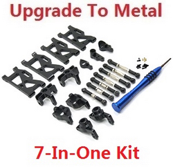 Wltoys 144011 XKS WL Tech XK upgrade to metal accessories group 7-In-One kit Black