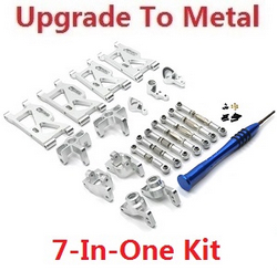 Wltoys 144011 XKS WL Tech XK upgrade to metal accessories group 7-In-One kit Silver