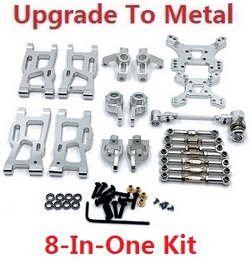 Wltoys 144011 XKS WL Tech XK upgrade to metal accessories group 8-In-One kit Silver