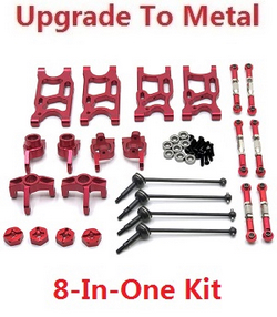 Wltoys 144011 XKS WL Tech XK upgrade to metal accessories group 8-In-One kit Red