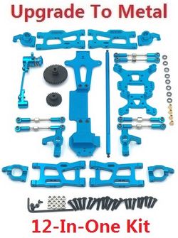 Wltoys 144011 XKS WL Tech XK upgrade to metal accessories group 12-In-One kit Blue
