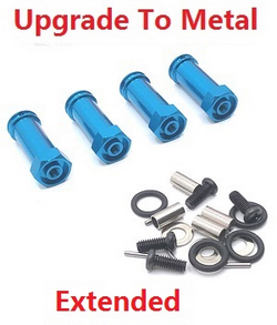 Wltoys 144011 XKS WL Tech XK 30mm extension 12mm hexagonal hub drive adapter combination coupler (Metal) Blue