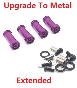 Wltoys 144011 XKS WL Tech XK 30mm extension 12mm hexagonal hub drive adapter combination coupler (Metal) Purple