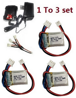 Wltoys 2428 XKS WL XK 2428 1 to 3 balance charger box set + 3*7.4V 320mAh lithium battery set