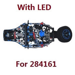 Wltoys 284161 Wltoys 284010 car shell housing assembly with LED and head up spare tire rack (For 284161)