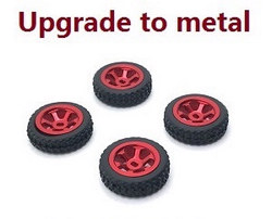 Wltoys 284161 Wltoys 284010 upgrade to metal hub tires (Red)
