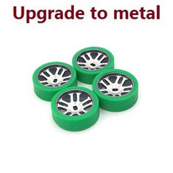 Wltoys 284161 Wltoys 284010 upgrade to metal hub tires (Green)