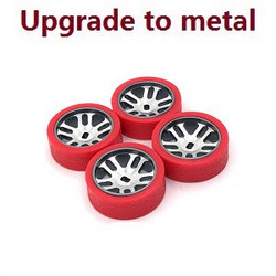 Wltoys 284161 Wltoys 284010 upgrade to metal hub tires (Red)