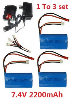 Wltoys V913-A XKS WL Tech XK V913-A 1 to 3 balance charger box set + 3*7.4v 2200mAh battery set