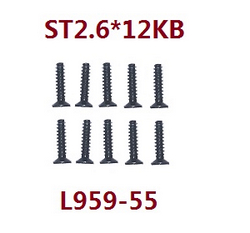 Wltoys 124010 XKS WL Tech XK 124010 spare 2.6*12kb cross countersunk head tapping screws