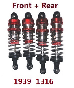 Wltoys 124010 XKS WL Tech XK 124010 front and rear shock absorber assembly Red 1939 1316