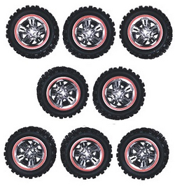 Wltoys XKS WL Tech XK 184008 tire group 2929 Red 8pcs - Click Image to Close
