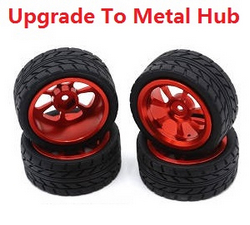 Wltoys XKS WL Tech XK 184008 upgrade to metal tire group Red - Click Image to Close