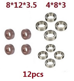 Wltoys XKS WL Tech XK 184008 8*12*3.5 4*8*3 bearings set 12pcs