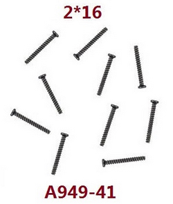 Wltoys XKS WL Tech XK 184008 round head self tapping screws 2*16 sets a949-41 - Click Image to Close