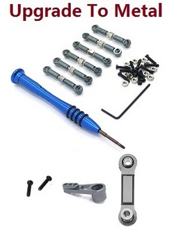 Wltoys XKS WL Tech XK 184008 upgrade to metal connect and steering rod set + servo arm and connect rod Titanium color