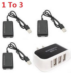 Wltoys XK A280 P-51 Mustang 3 USB charger adapter with 3* USB wire