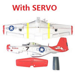 Wltoys XK A280 P-51 Mustang main foam body + battery cover + tail horizontal wing + main wing with SERVO (Assembled)