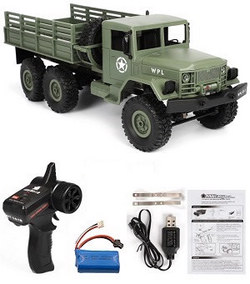 WPL B-16 Military Truck RC Car with 1 battery RTR Green