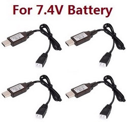 WPL B-16 B16-1 B-16K USB charger wire (For 7.4V battery) 4pcs - Click Image to Close