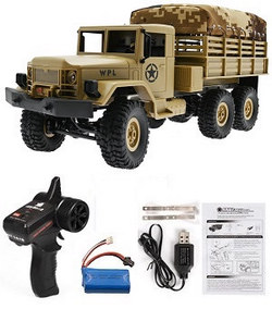 WPL B16-1 Military Truck RC Car with 1 battery RTR Yellow
