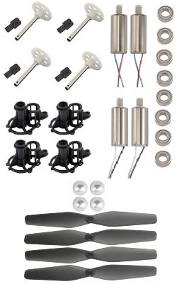 Shcong MJX X104G RC Quadcopter accessories list spare parts main blades with caps + main motors + motor deck set + bearings + main gears set