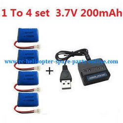 Shcong Syma X11C X11 quadcopter accessories list spare parts 1 to 4 charger box + 4*battery set 3.7V 200mAh
